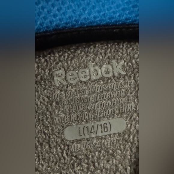 Reebok Gray and Blue Hoodie Kids Size Large 14/16 - Picture 2 of 3